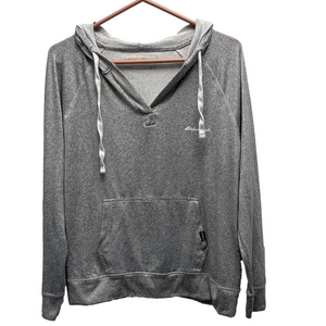 Eddie Bauer Gray Women's Hoodie Lightweight Sweatshirt Size Large